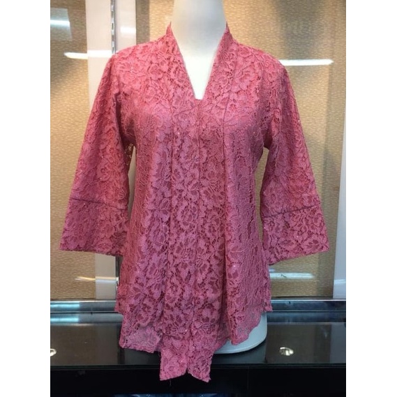 Kebaya Modern Kutubaru Floy Brukat Atasan Kebaya Brokat Aneka Warna-ATASAN DUSTY PINK