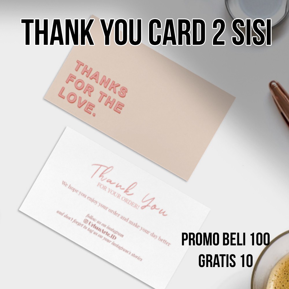 

[PROMO] Thankyou Card 2 Sisi - Thank You Card 2 Sisi - Kartu Ucapan Terima Kasih 2 Sisi