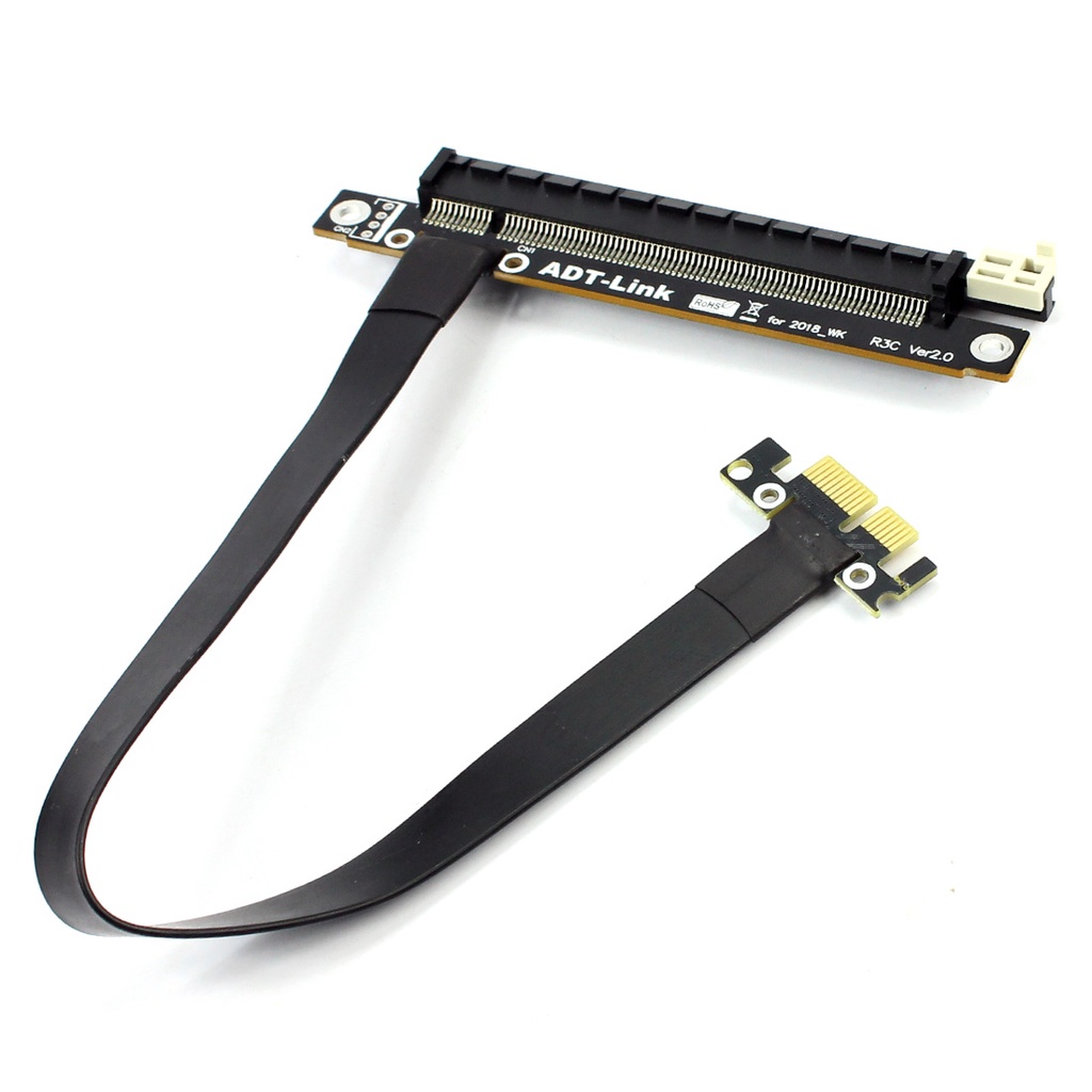 Adt-link Riser PCI-E 3.0 16x Ke x1 PCIe x16 x1 PCI Express Kartu Grafik Mining Dengan Kabel Power R13SC 25cm