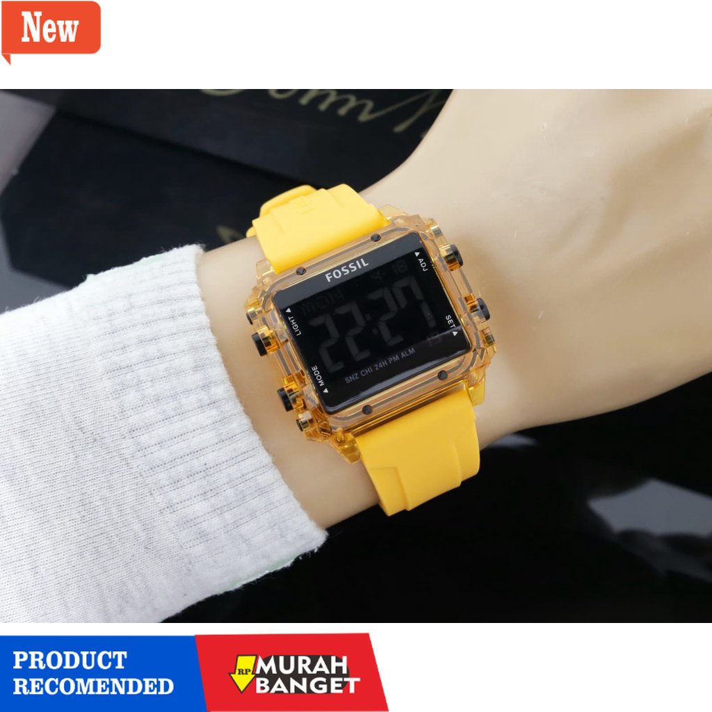 Jam digital wanita terbaik- COD Jam Tangan Wanita Foss Digital Tali Karet Body Karet Tranparan Tangg