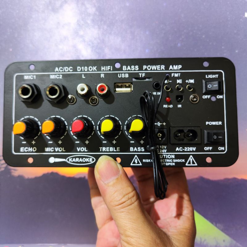 Kit Amplifier 120watt Karaoke Bluetooth 2 channel Mic