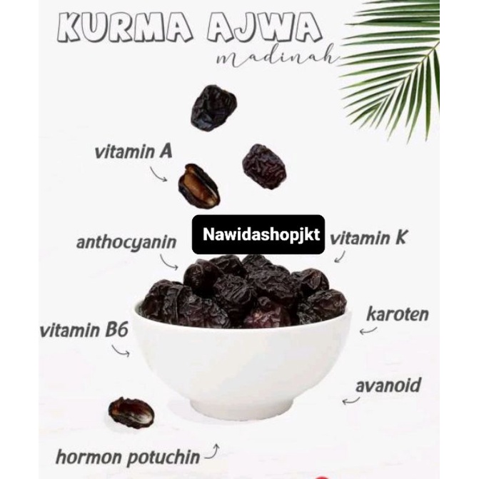 Kurma Ajwa 7 butir Organik Reguler Al Madinah Castle Farm Distributor Kurma Nabi Jakarta Nawidashopjkt