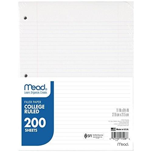 

Binder | Mead Filler Paper, Loose Leaf Paper, College Ruled, 200 Sheets/Pack (1 Kualitas Terbaik