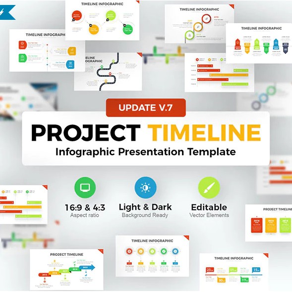 

NS Project Timeline PowerPoint Template V7