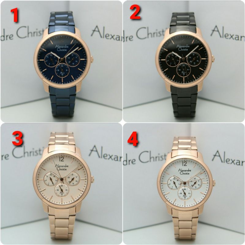 ORIGINAL GARANSI RESMI 1 TAHUN JAM TANGAN WANITA ALEXANDRE CHRISTIE ANALOG RANTAI STAINLESS STEEL AR