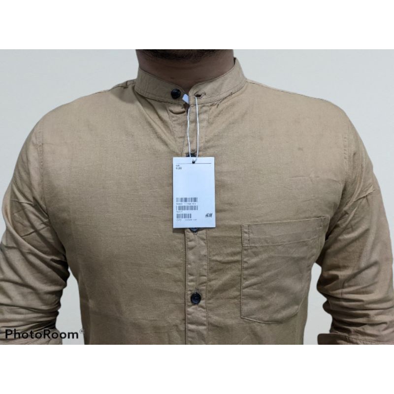 Kemeja Pria Shanghai HM Polos Katun Twill Panjang Coksu