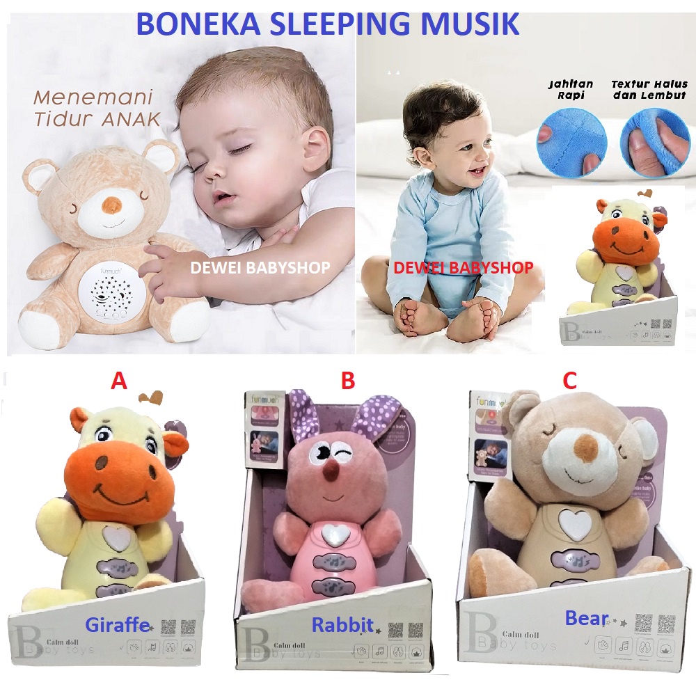 Mainan Boneka Musik Sleeping Anak Bayi (Baby Doll Music Toys/Kado/Ultah/Lahiran/Hadiah/Bingkisan/Melahirkan/Birthday/Gift/Newborn/New Born))