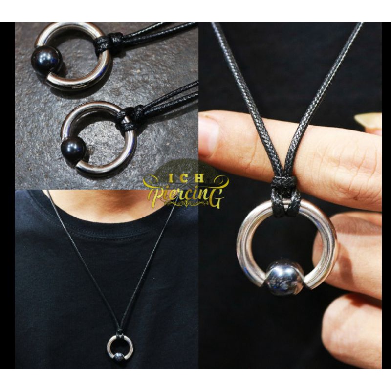 kalung tali model bandulan 2 ukuran / kalung tali Korea / ICH PIERCING