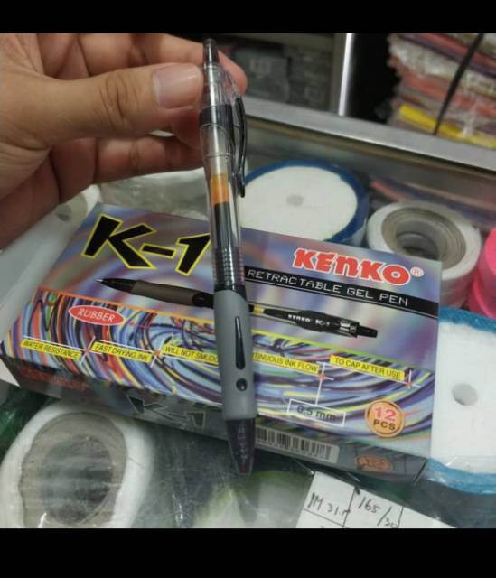 

YIN Pulpen Gel Kenko K-1 0.5mm Tahan Air Hitam & Biru