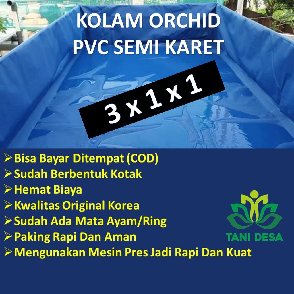 Kolam Terpal Kotak Bioflok 3 x 1 x 1 Orchid