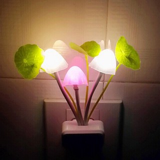 (100 Gr) HSI Lampu Tidur Sensor Cahaya LED Jamur Bunga Avatar Night Lamp Mini