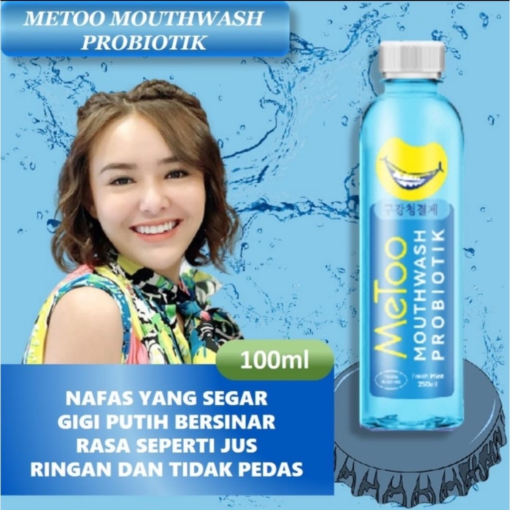 MeToo Mouthwash Probiotik Obat Kumur Metoo Penyegar Nafas Pemutih Penghilang Plak Karang Gigi