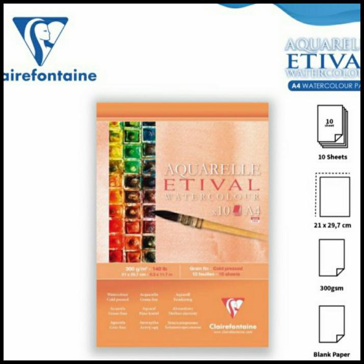 

Cuci Gudang Kertas Cat Air A4 Clairefontaine Etival/10 Sheets/300 Gsm