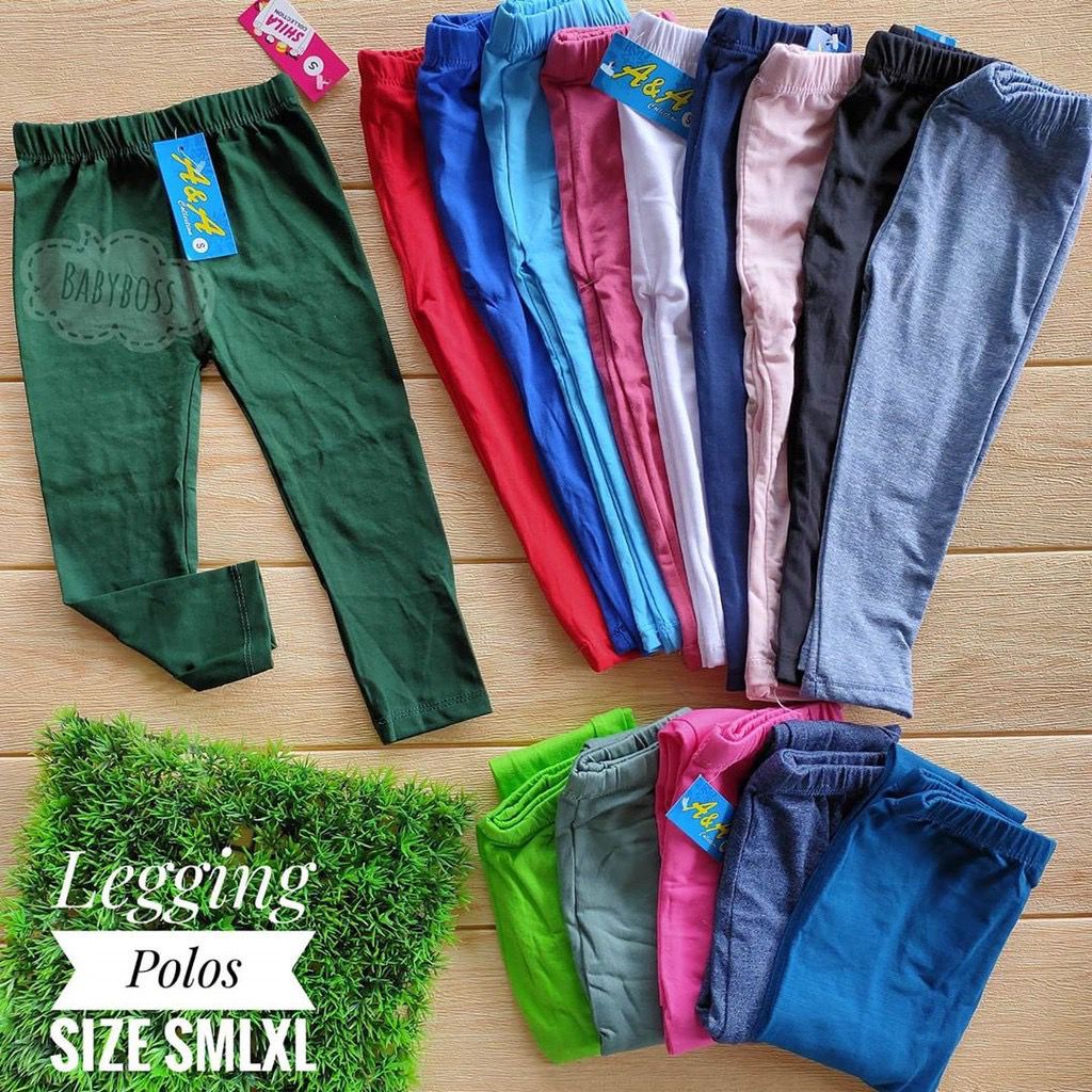 Celana legging anak Perempuan Celana Legging Polos 1-12 Tahun