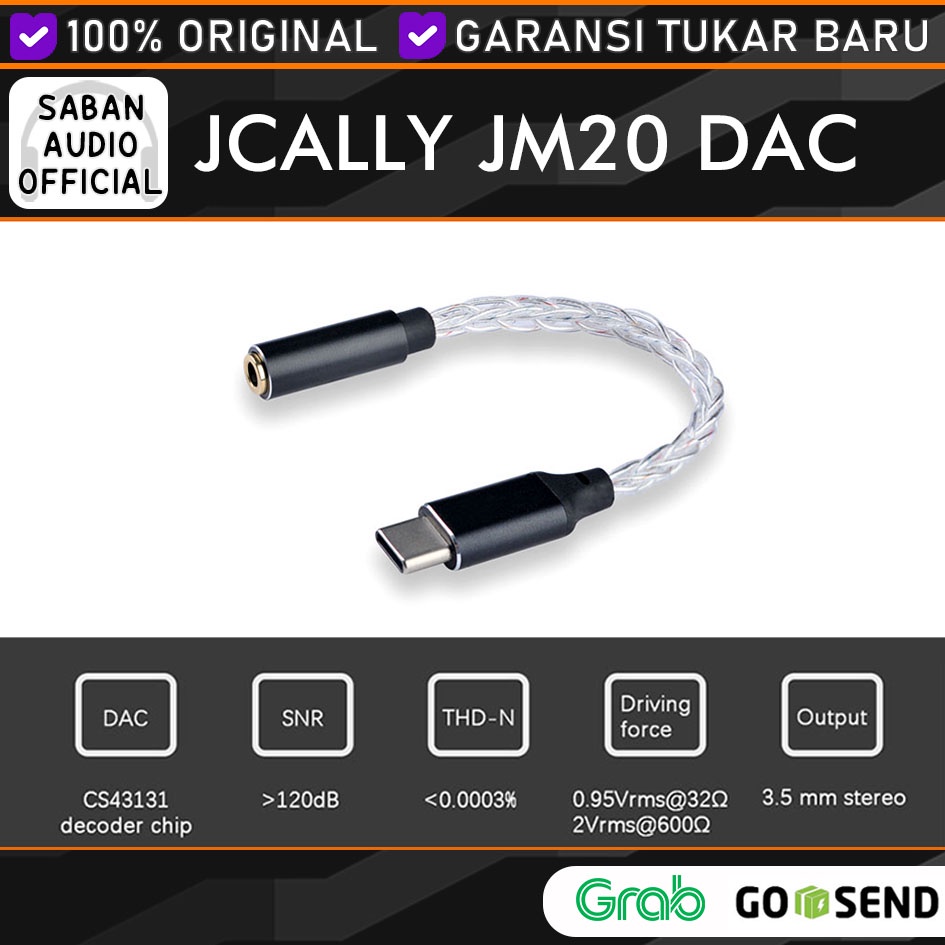 JCally JM20 DAC CS43131 Type C to 3,5mm alt Ibasso ja04 jm04pro