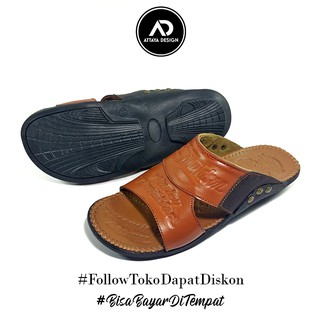  SANDAL  KULIT  PRIA  MODEL  SLOP SPT5 ATTAYA DESIGN Shopee 