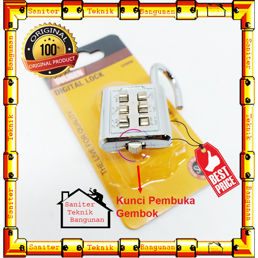 GEMBOK PINTU-GEMBOK ANGKA -GEMBOK KOPER-GEMBOK DIGITAL SOLIGEN 30MM