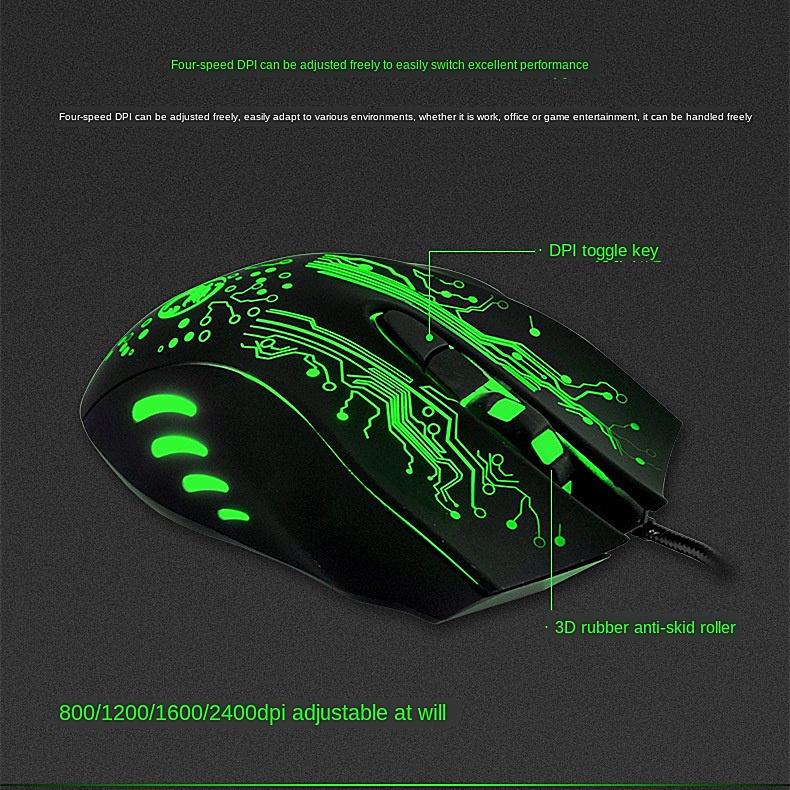 Mouse Gaming Optical Warna-Warni Dengan Kabel Usb