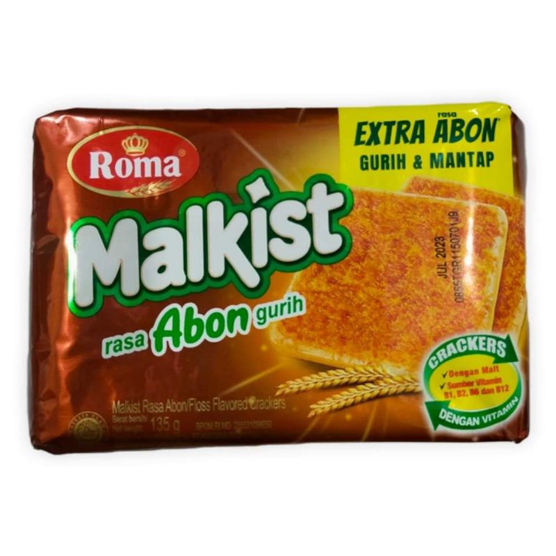 

biskuit roma malkist abon gurih 135gr - malkist toping abon - makanan ringan enak murah