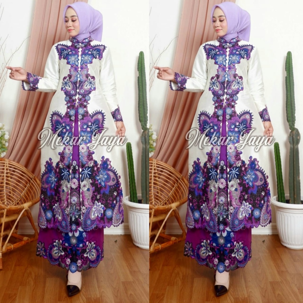 Setelan kebaya melayu kipas sapu jagat | Kebaya tunik | kebaya pesta | Kebaya modern