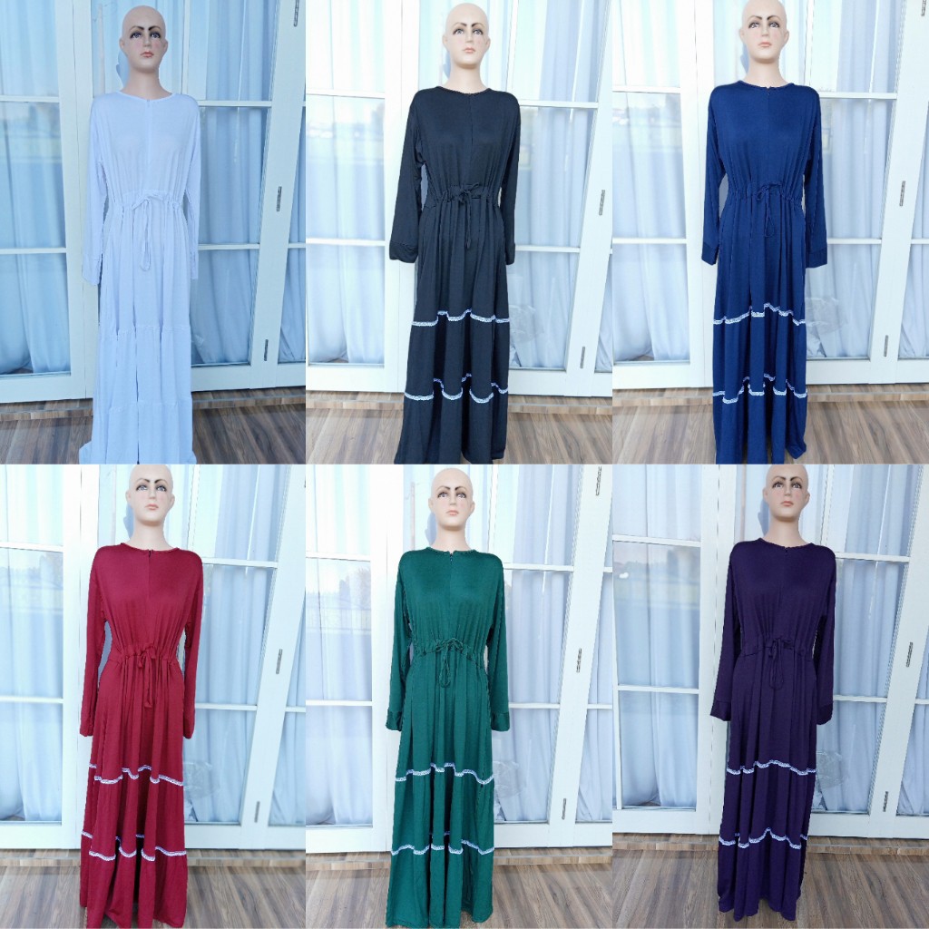 FY_ Gamis Jersey Susun Canda Renda