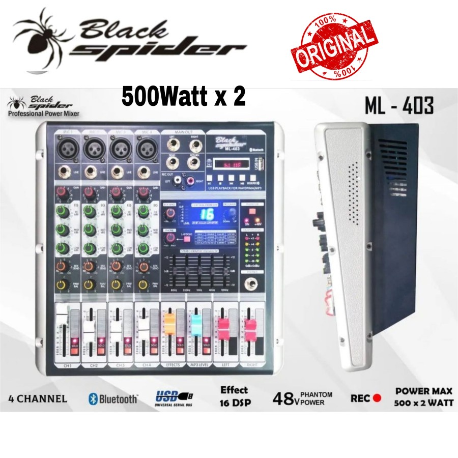 POWER MIXER BLACKSPIDER ML403 1000 WATT ORIGINAL black spider ml 403