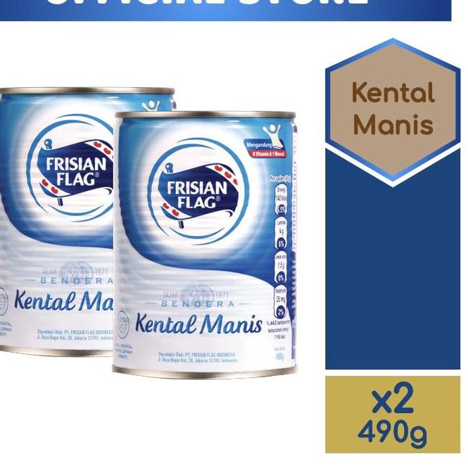 

12.12 Frisian Flag Bendera Kental Manis Kaleng 490gr x2 ㄸ
