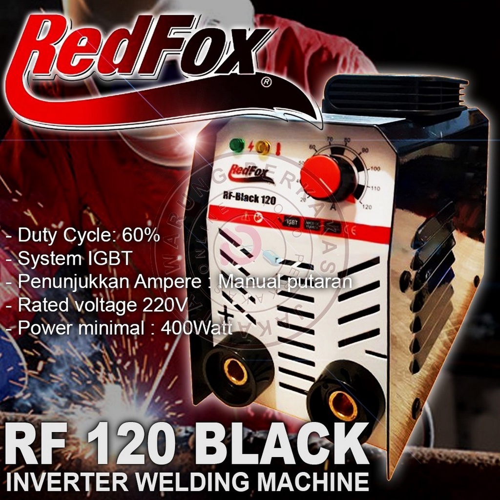 Redfox RF120 IGBT Inverter Welding 450W MMA120 - Mesin Las