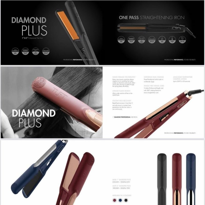 TUFT V2 DIAMOND PLUS 1 Inch - ORIGINAL 100% | Catok Rambut TUFT