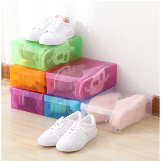 IKILOSHOP shoes box transparant tempat sepatu sandal anak dewasa rak kotak sepatu lipat transparan murah serbaguna