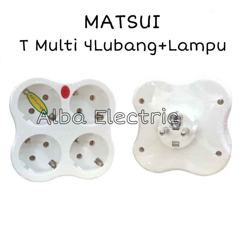 T MULTI 4 LUBANG LAMPU MATSUI STOP KONTAK 4 LUBANG COLOKAN 4 LUBANG STOP KONTAK CABANG 4