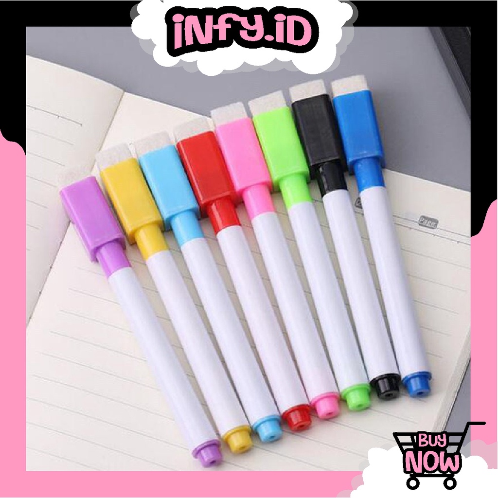 

INFY - Spidol Penghapus / Spidol Anak Warna Warni / Wipe Clean Marker / Whiteboard Marker S001