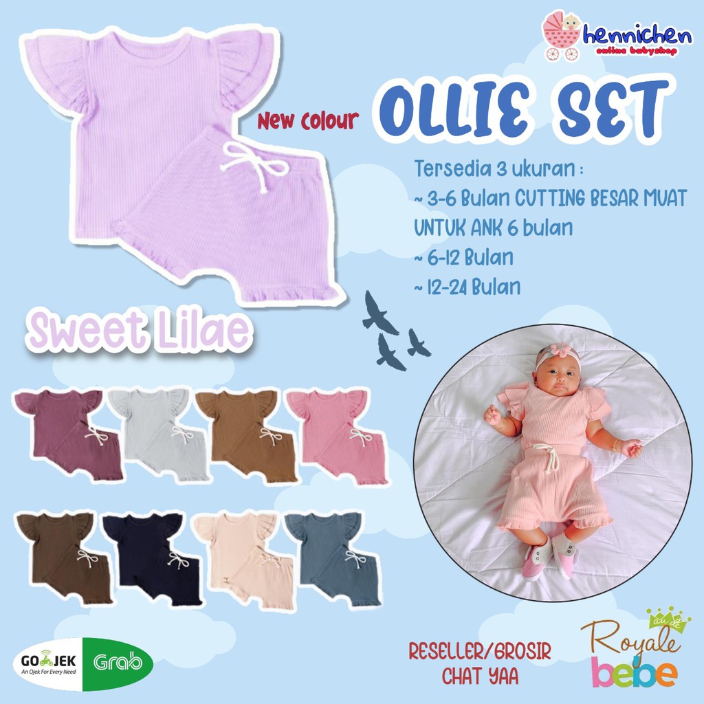 ROYALE BEBE SETELAN OLLIE SET SETELAN RUFFLE SET PIYAMA ANAK PIYAMA BAYI