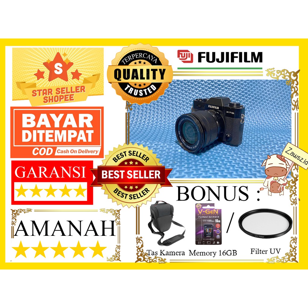 Kamera Mirrorless Fujifilm XT10 16-50mm Fujifilm XT 10 / XT-10 / X T10 Kamera Vlog Free memory&tas
