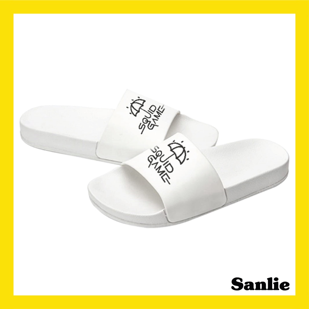 SANLIE SANDAL SLOP SQUID GAME / SANDAL SLIDE SLOP / SANDAL SLIP ON SQUID GAME EMPUK PRIA WANITA 555-1