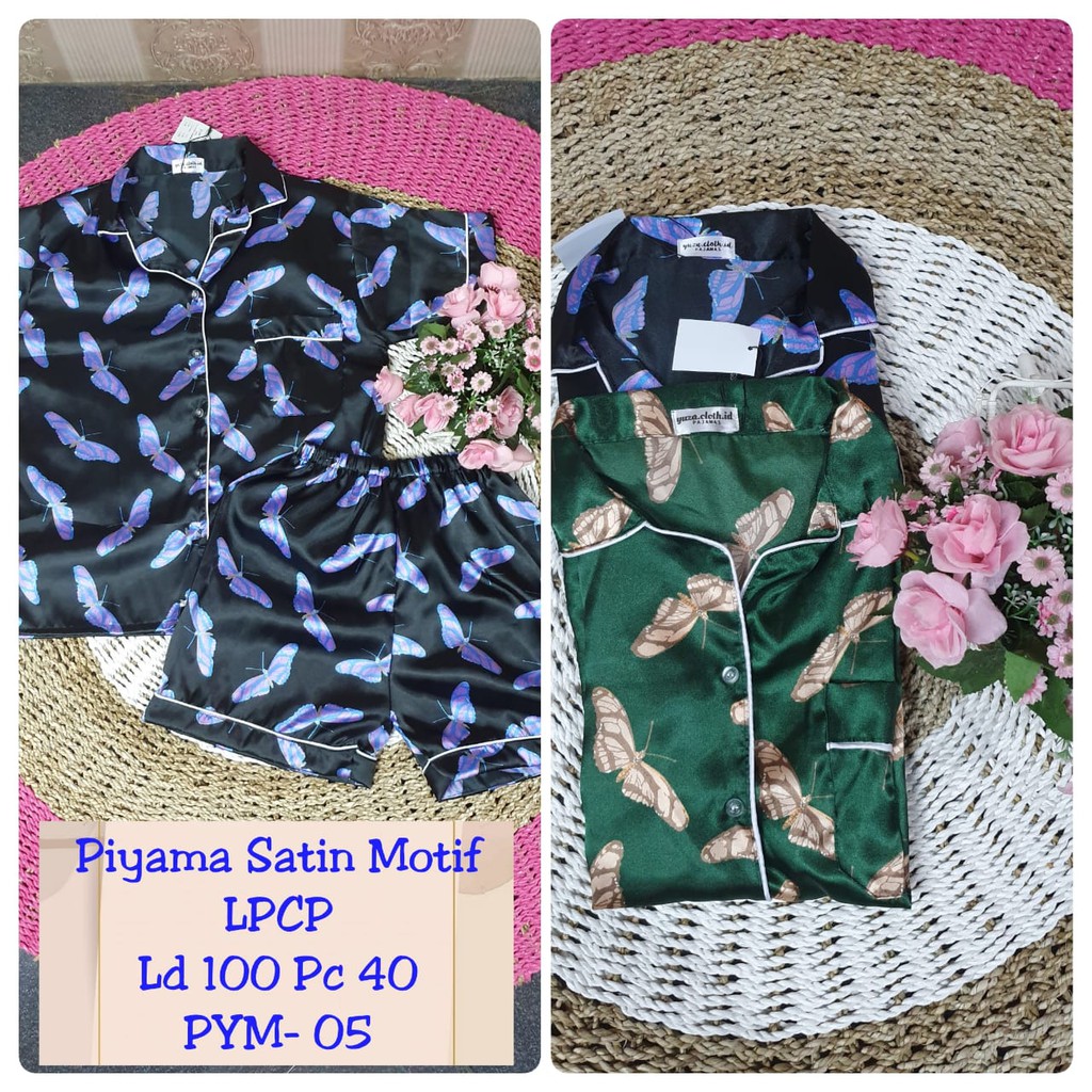 PIYAMA SATIN MOTIF | PIYAMA SATIN |PIYAMA MOTIF | PIYAMA TIDUR | BAJU TIDUR | BAJU TIDUR CEWEK