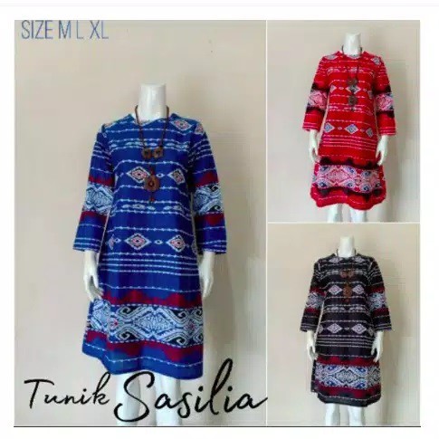 Tunik Sasilia Songket Batik Midi Muslim Cantik Kondangan Motif Songket Hits Kekinian