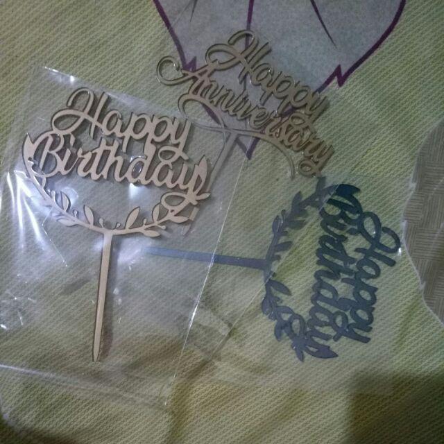 (bisa Gosend) Cake Topper - Happy Birthday - Ada Warna Baru : Dark Teal - Dekorasi Kue Ulang Tahun