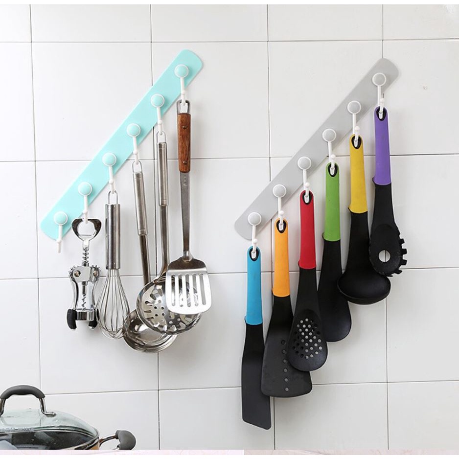 Gantungan Flexible Hook 6 Kait Gantungan Dapur Gantungan Dinding Warna