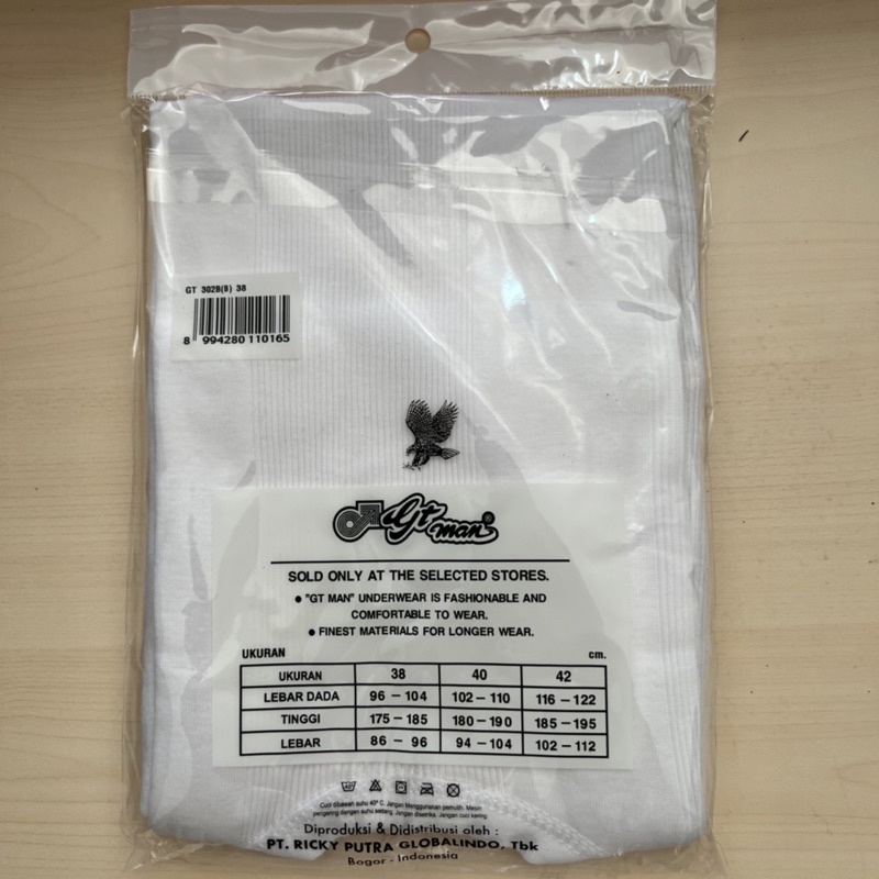 Singlet GT MAN / Kaos Dalam Katun Dewasa 302B GT MAN Original