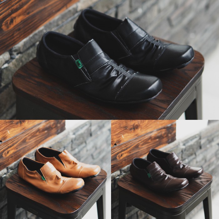 BISA COD!!Sepatu Slop Pria Kickers Wringkle Sepatu Slip On Pria Formal Kerja Murah Santai Mocasin