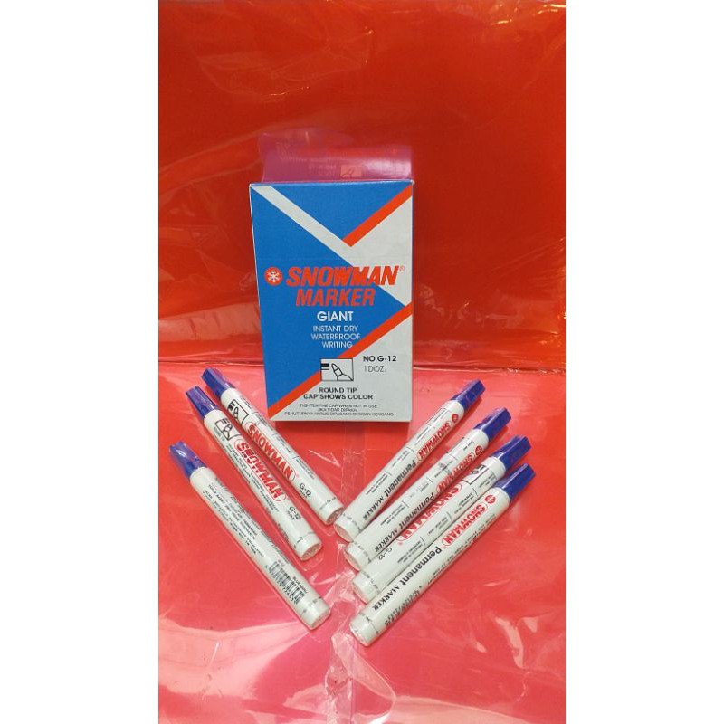

spidol permanent marker snowman G12 biru (isi 12)