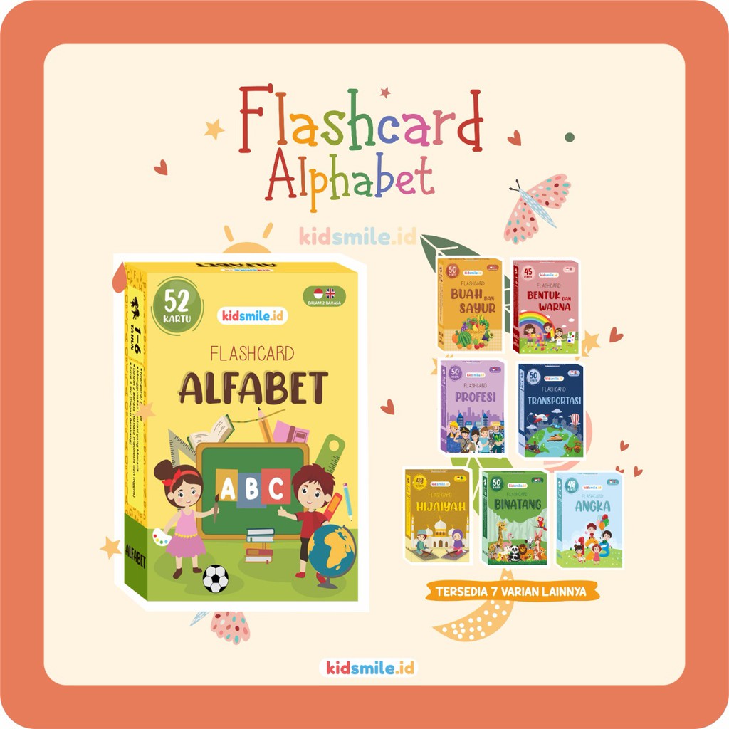 Flash Card Kidsmile ALFABET Mainan Edukasi Anak Flashcard Anak Flash