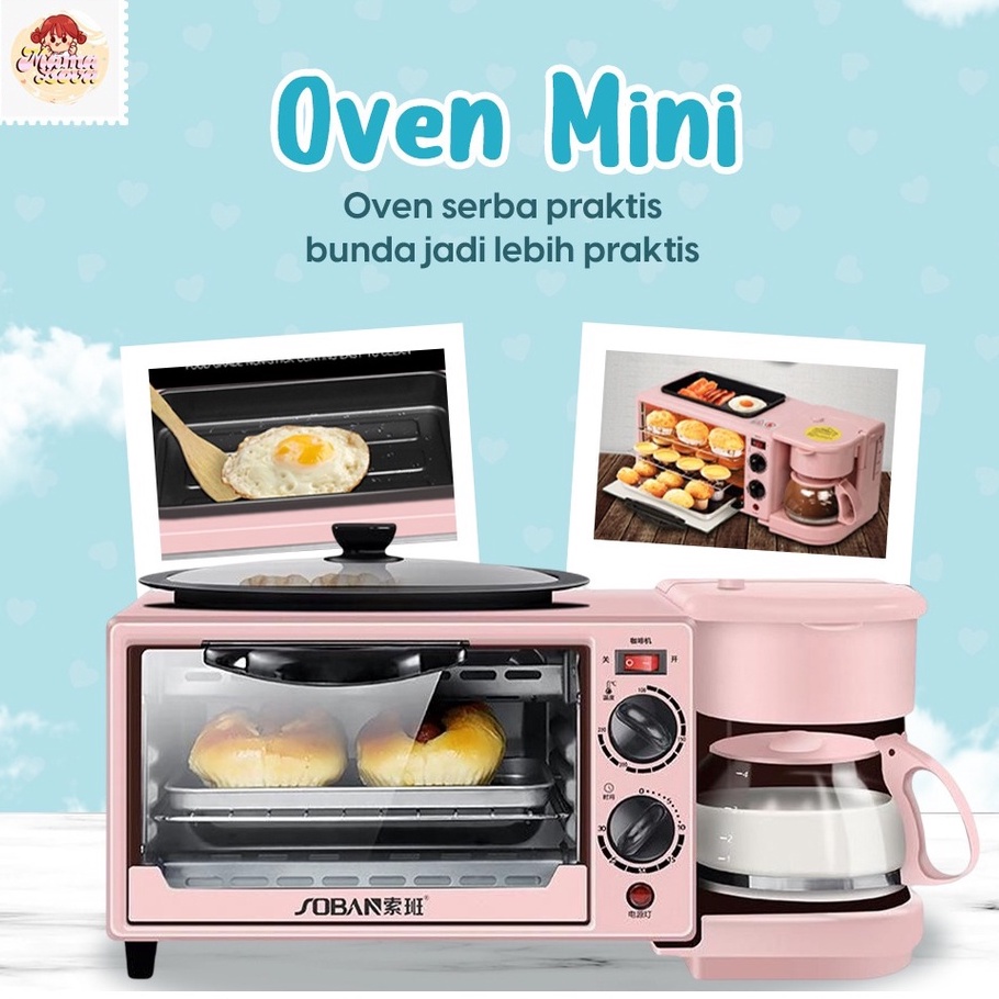 oven mini/ oven breakfast/ oven 3 in 1/ mesin kopi/ pemanggang roti/ mesin sarapan/ oven