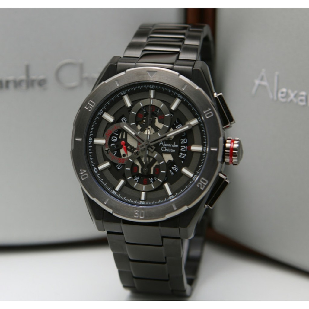 Alexandre Christie AC6560 Original Jam Tangan Pria Stainless Full Black