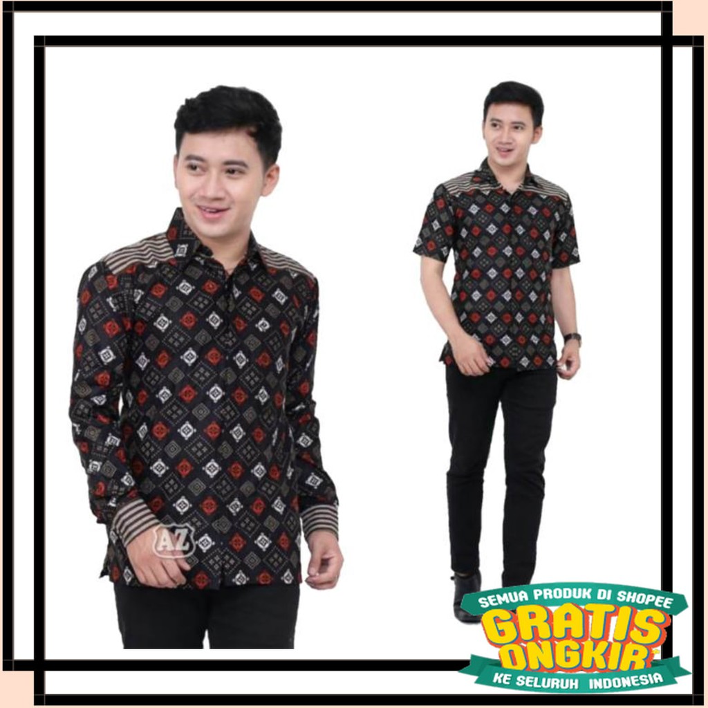BATIK ANAK DEWASA ORANGTUA ALISAN / NIVANA BATIK Kemeja Batik Pria Motif ABAS