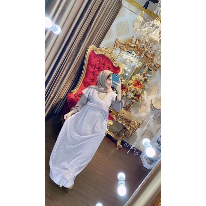 GAMIS RAYA RGB ORIGINAL | GAMIS BRUKAT TILE PREMIUM RGB ORIGINAL | DRESS PESTA MUSLIM WANITA