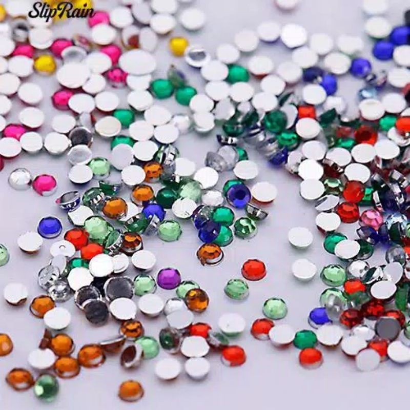 3 D Rhinestone warna warni untuk Nail Art Decoration Uk 3 mm Cantik