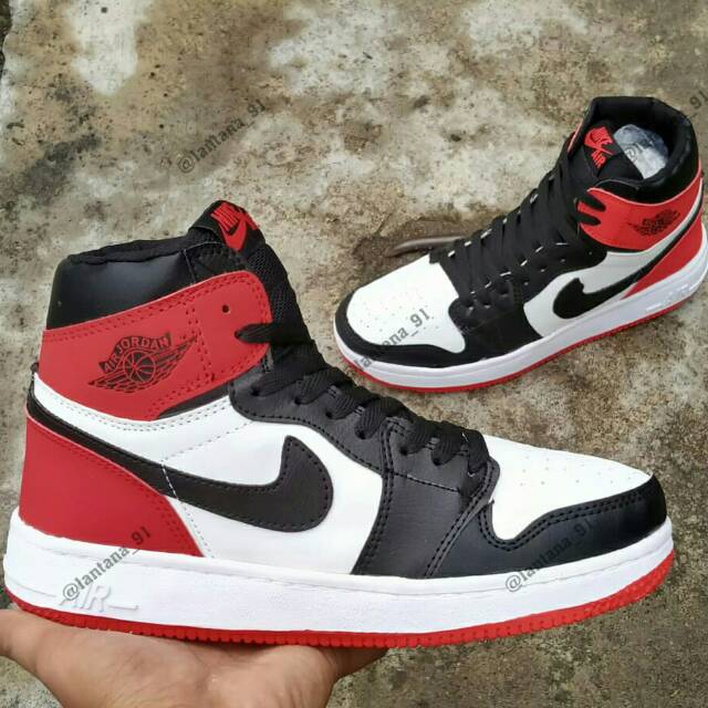 nike jordan white black red
