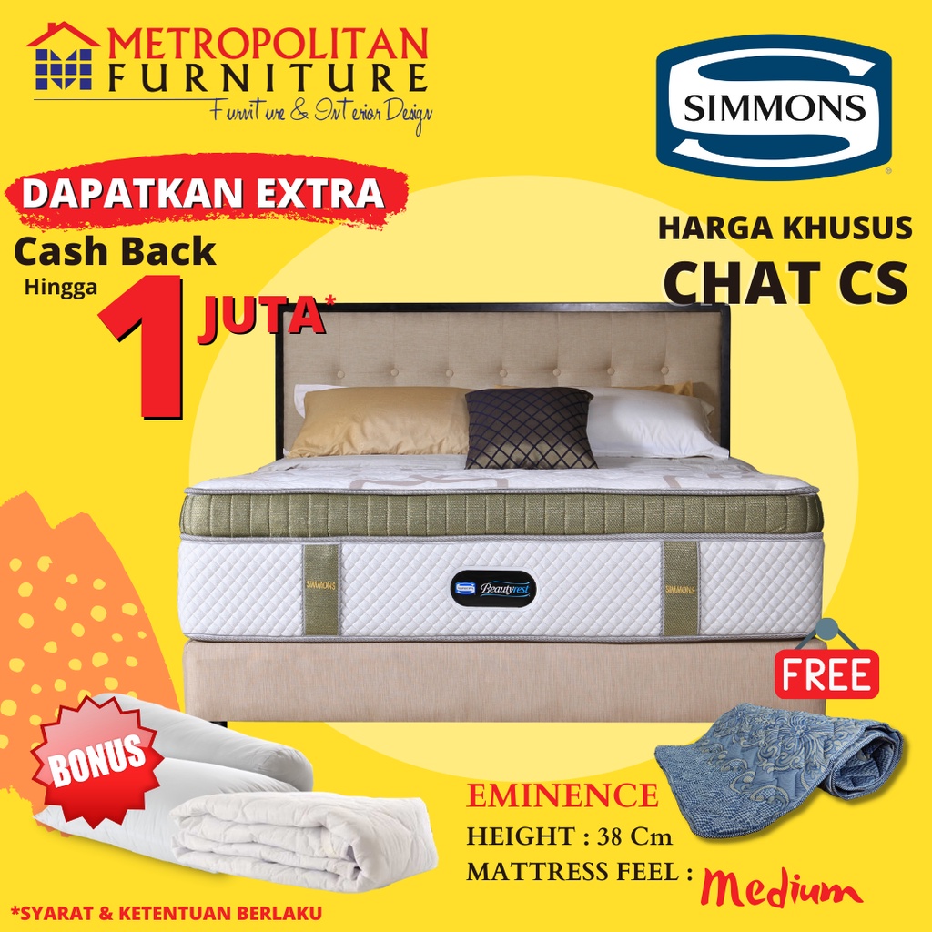 Springbed SIMMONS Eminence FULL SET Kasur / Spring Bed Simmons Matrass